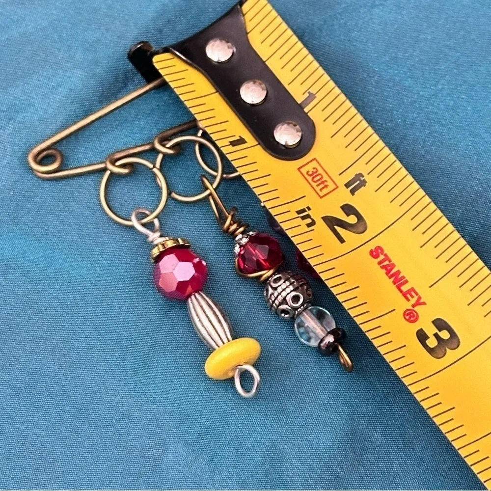 Brooch | Hand Crafted | Glass Beaded |  Pin Multicolor Wire-Wrapped OOAK 4370